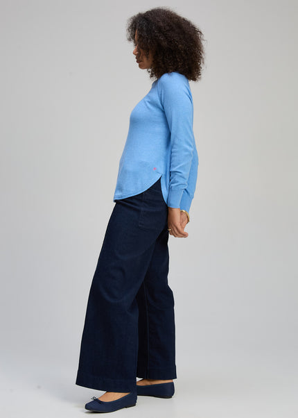 Zaket & Plover Essential Rounded Bottom Jumper Blueberry