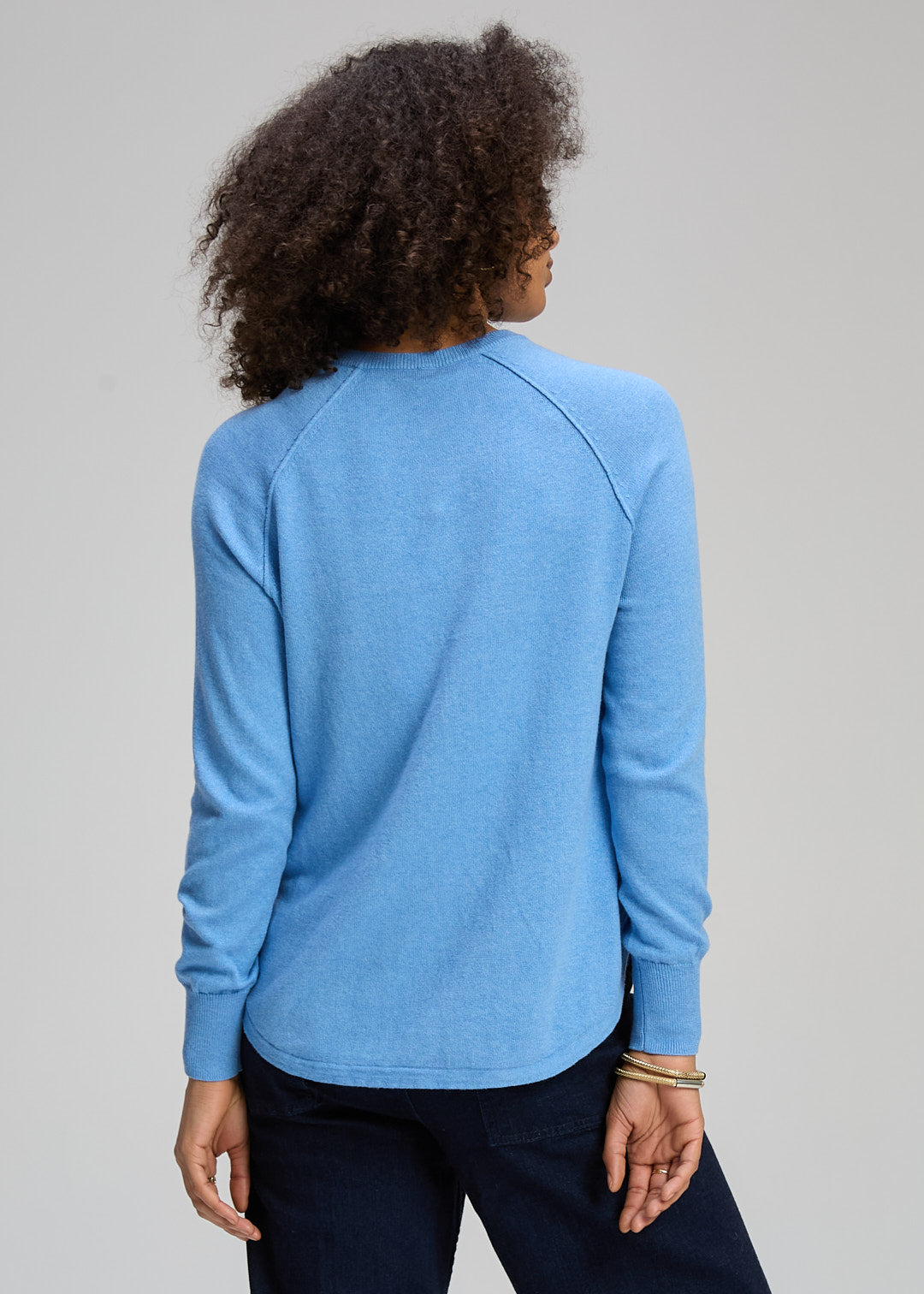 Zaket & Plover Essential Rounded Bottom Jumper Blueberry