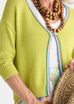 Zaket & Plover Crochet Trim Cardi Green Glow