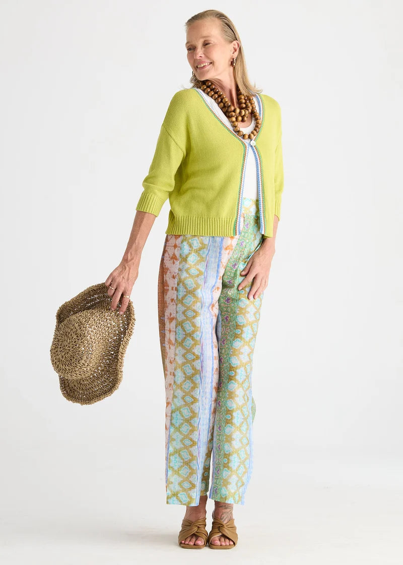 Zaket & Plover Crochet Trim Cardi Green Glow