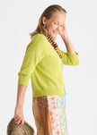 Zaket & Plover Crochet Trim Cardi Green Glow