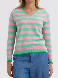 Zaket & Plover Essential Stripe V Spearmint