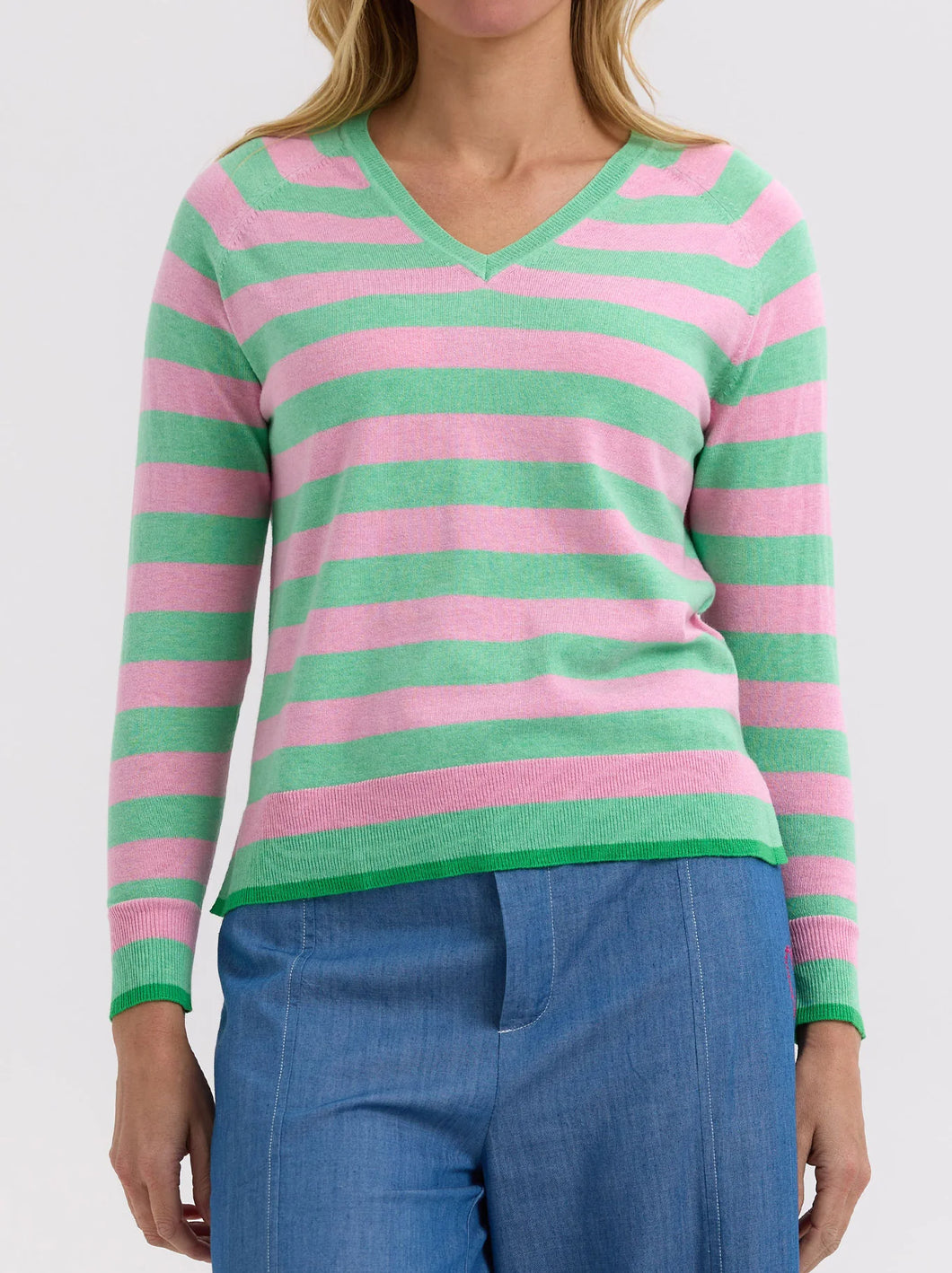 Zaket & Plover Essential Stripe V Spearmint