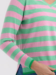 Zaket & Plover Essential Stripe V Spearmint
