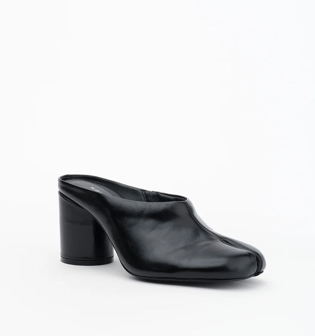 Alias Mae Zola Tabi Mules Black Oily Crinkle Leather