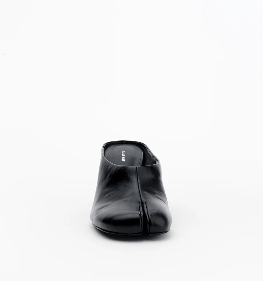 Alias Mae Zola Tabi Mules Black Oily Crinkle Leather