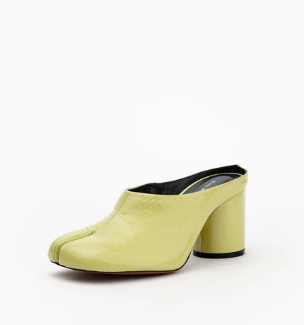 Alias Mae Zola Tabi Mules Pistachio Oily Crinkle Leather