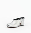 Alias Mae Zola Tabi Mules Silver Crinkle Leather