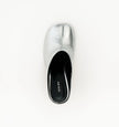 Alias Mae Zola Tabi Mules Silver Crinkle Leather