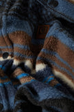 Brixton Bowery L/S Arctic Strecth Fleece Mood Indigo Blanket Stripe