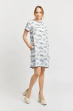 Load image into Gallery viewer, Alessandra Linen Mod Dress Navy Print
