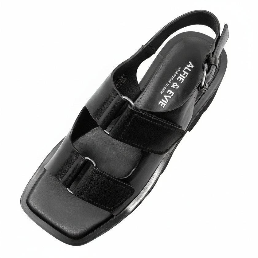 Alfie & Evie Dixie Black Flatform Sandals