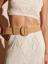 Load image into Gallery viewer, Angels Whisper Alora Round Buckle Straw Belt Brown
