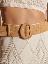 Load image into Gallery viewer, Angels Whisper Alora Round Buckle Straw Belt Brown
