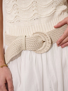 Angels Whisper Cotton Crochet Summer Belt White