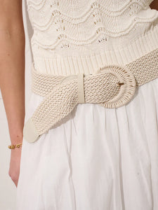 Angels Whisper Cotton Crochet Summer Belt White