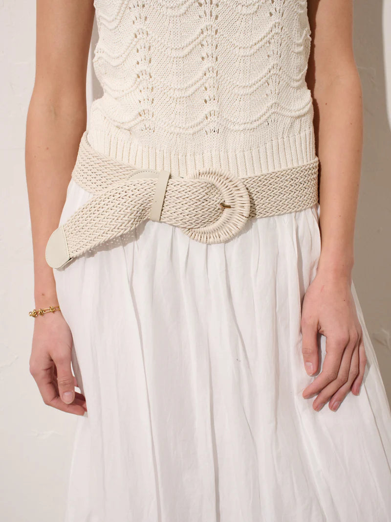 Angels Whisper Cotton Crochet Summer Belt White