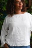 Lazybones Annie Top Warm White Linen