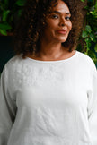 Lazybones Annie Top Warm White Linen