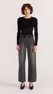Staple The Label Asta Sheer Knit Top Black