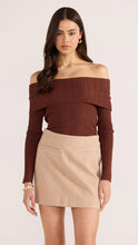 Load image into Gallery viewer, MINKPINK Zoe Off Shoulder Knit Top Chocolate
