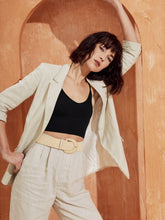 Load image into Gallery viewer, Angels Whisper Astrid Straw Woven Stretchy Belt Beige
