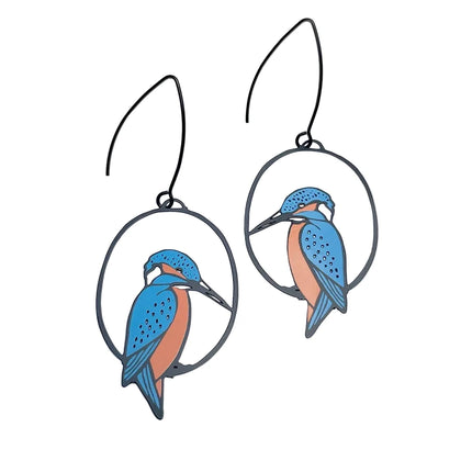 DENZ Azure Kingfisher Earrings Blue/ Orange