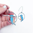 DENZ Azure Kingfisher Earrings Blue/ Orange