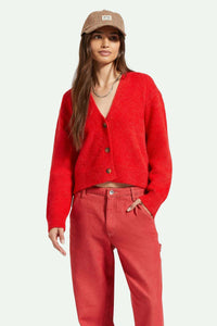 Brixton Town Cardigan Mars Red