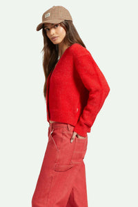 Brixton Town Cardigan Mars Red