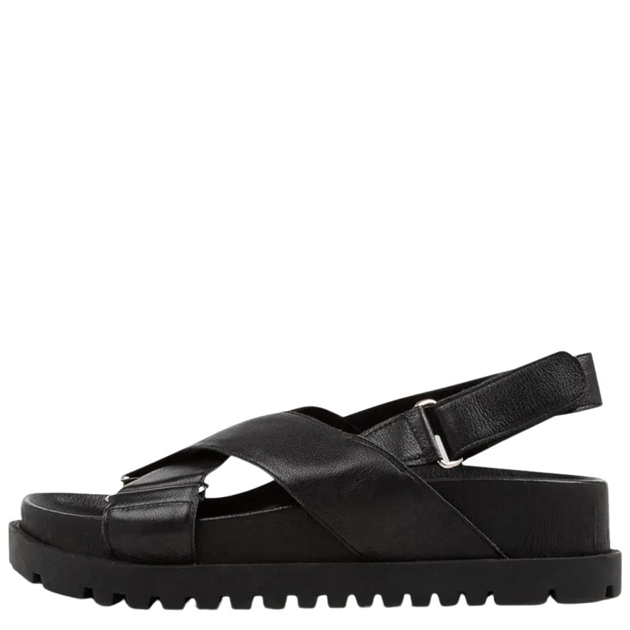 Django & Juliette Ubari Sandals Black Leather