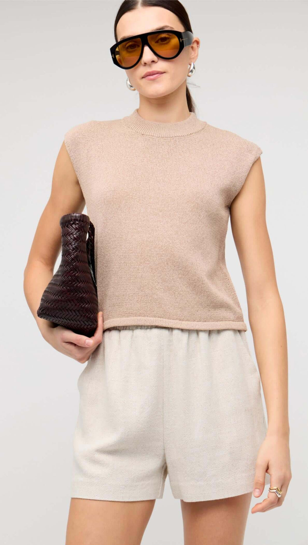 Staple The Label Dune Knit Tank Latte