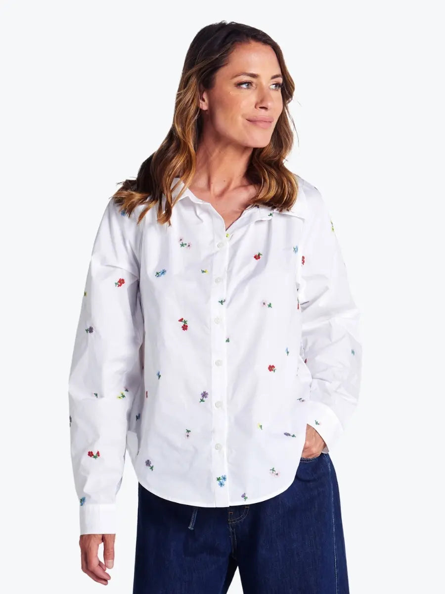 Betty Basics Floral Embroidered Shirt