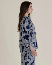 Load image into Gallery viewer, Betty Basics Rosalind Shirt Navy Geo
