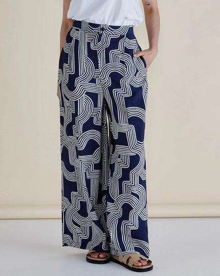 Betty Basics Zander Pant Navy Geo