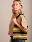 Tiger Tree Knit Tote Bag Green Stripe