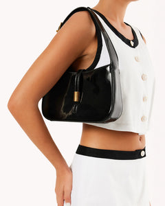 Billini Clara Shoulder Bag Black Patent