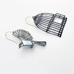 DENZ Birdcage & Bird Earrings Black/ Duckegg