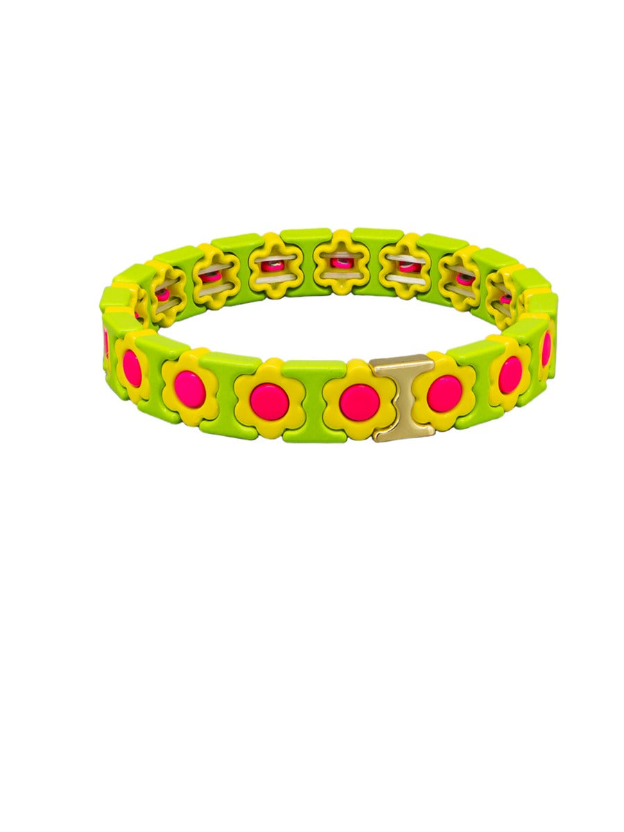 Tiger Tree Avocado Daisy Tile Bracelet