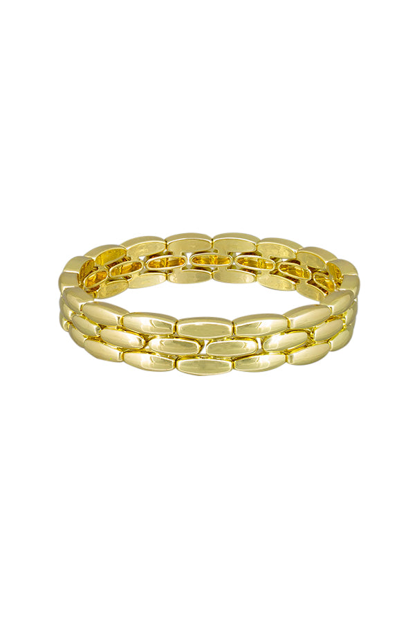 Tiger Tree Gold Triple Track Bracelet