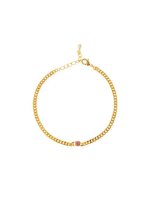 Tiger Tree Ruby Circle Chain Bracelet