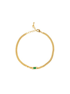 Tiger Tree Emerald Baguette Chain Bracelet