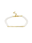 Tiger Tree Gold Bar Pearl Bracelet