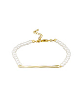 Load image into Gallery viewer, Tiger Tree Gold Bar Pearl Bracelet

