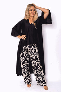 The Italian Closet Plath High Low Tunic Top Black