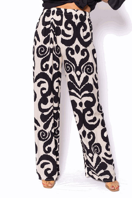 The Italian Closet Miller Wide Leg Pant Black