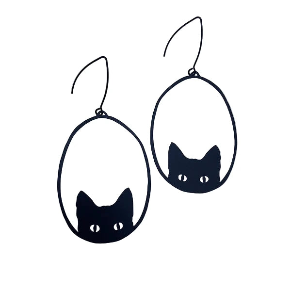 DENZ Black Cat Earrings Black