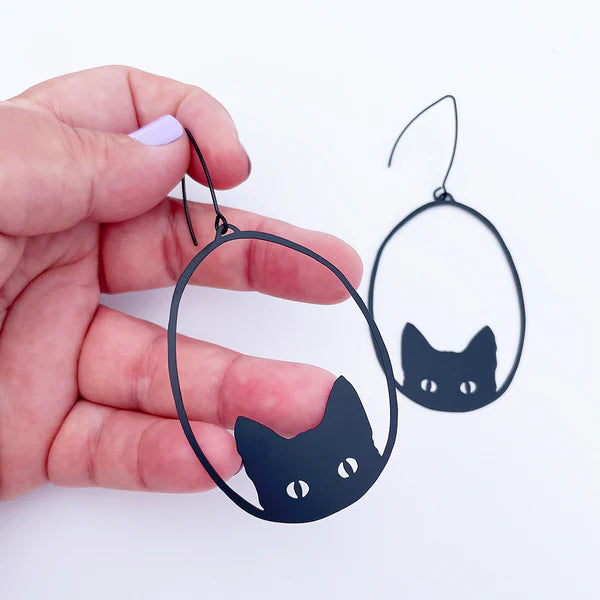 DENZ Black Cat Earrings Black
