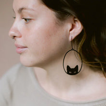 Load image into Gallery viewer, DENZ Black Cat Earrings Black
