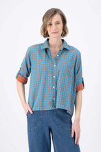 Load image into Gallery viewer, Olga de Polga Network Shirt Blue Woven Cotton
